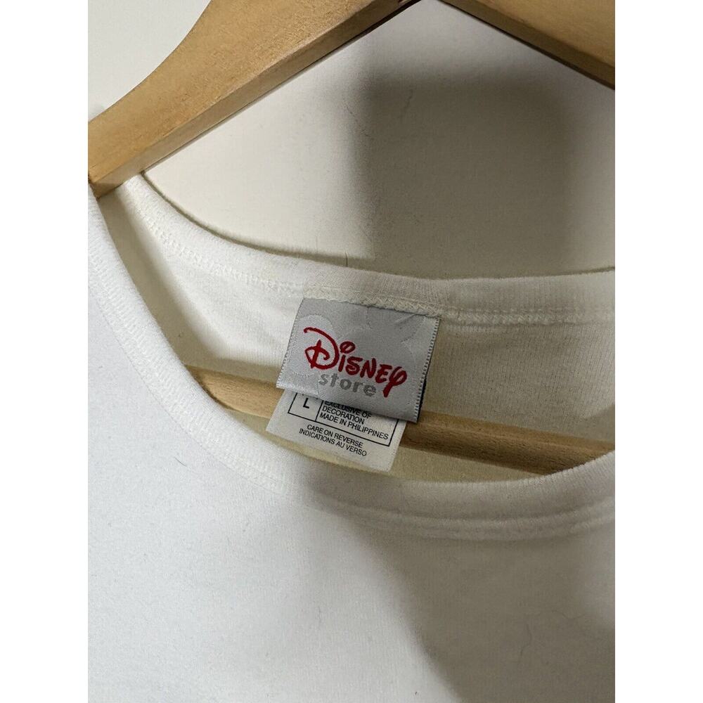 Vintage Disney Store Womens L Winnie The Pooh Shirt Short Sleeve White Snowflake - Picture 6 of 9